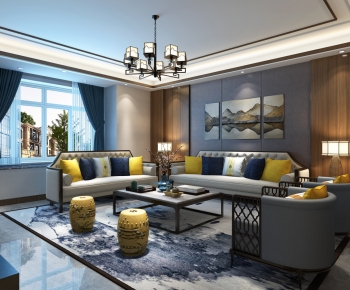 New Chinese Style A Living Room-ID:450068004