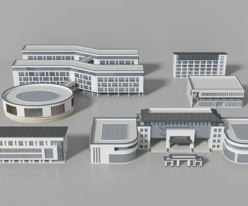 现代学校教学楼建筑组合-ID:164014108