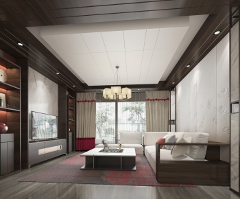 New Chinese Style A Living Room-ID:847908029