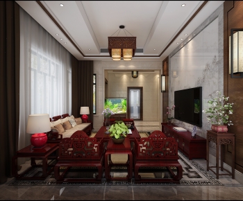 Chinese Style A Living Room-ID:940224894