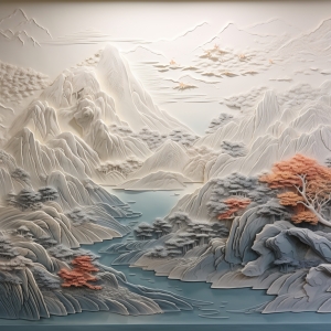 中式山水浮雕画贴图-ID:899678959