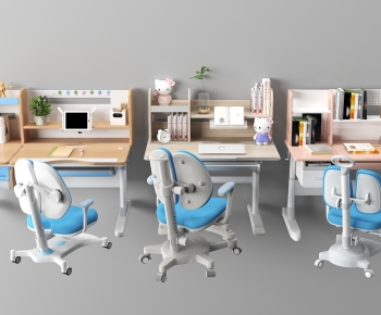 Modern Computer Desk And Chair-ID:370590935