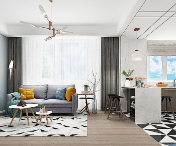 Nordic Style A Living Room-ID:999010092