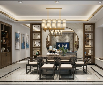 New Chinese Style Dining Room-ID:264381897