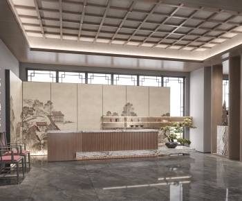 New Chinese Style Office Reception Desk-ID:908961065