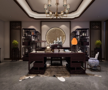 New Chinese Style Manager's Office-ID:250999935