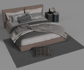 Modern Double Bed-ID:459728002