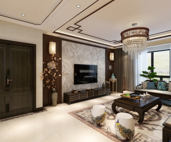 Chinese Style A Living Room-ID:688678038