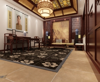 New Chinese Style A Living Room-ID:807261949