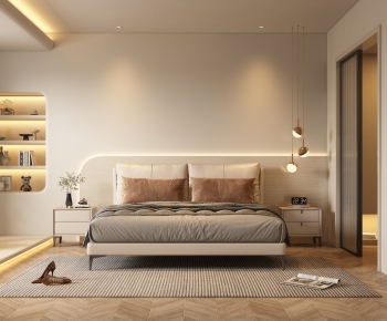 Wabi-sabi Style Bedroom-ID:707349069