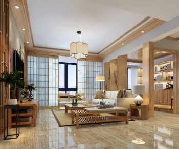 New Chinese Style A Living Room-ID:759186987