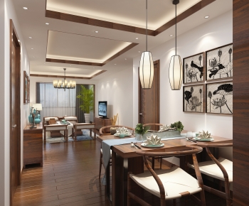 New Chinese Style A Living Room-ID:156208991