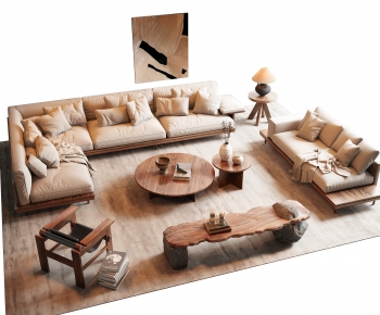 Wabi-sabi Style Sofa Combination-ID:319294939