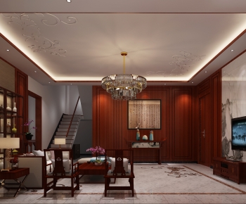 Chinese Style A Living Room-ID:176839851