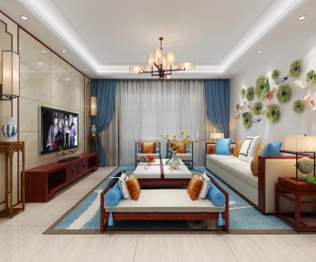 Chinese Style A Living Room-ID:962322958