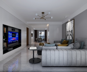 Modern A Living Room-ID:737445121