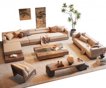 Wabi-sabi Style Sofa Combination-ID:120704897