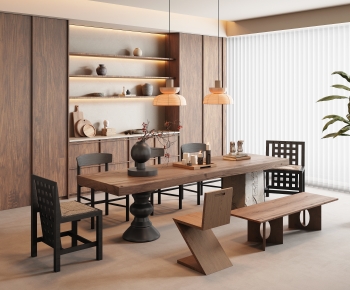 Wabi-sabi Style Dining Room-ID:120455035