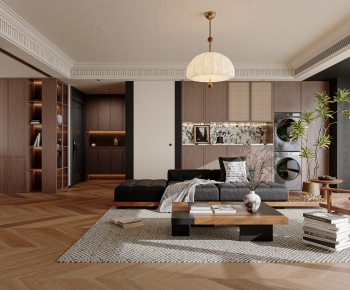 New Chinese Style A Living Room-ID:661515951