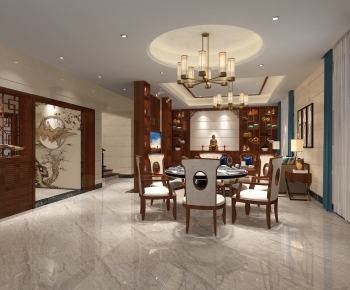 New Chinese Style Dining Room-ID:754268888