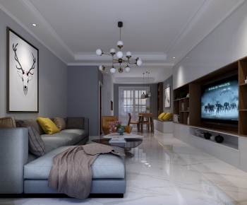 Modern A Living Room-ID:608421099