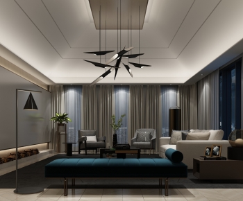 New Chinese Style A Living Room-ID:345020341