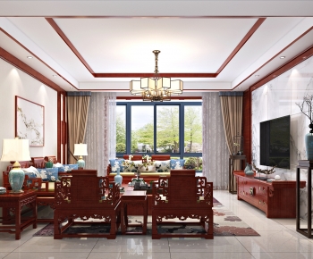 New Chinese Style A Living Room-ID:826203118