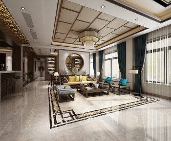 New Chinese Style A Living Room-ID:888000018