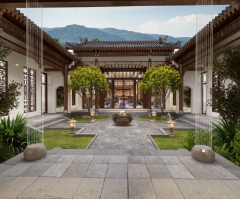 New Chinese Style Courtyard/landscape-ID:619730963