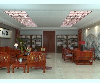 New Chinese Style Manager's Office-ID:137660035