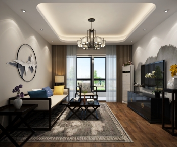 New Chinese Style A Living Room-ID:866770981