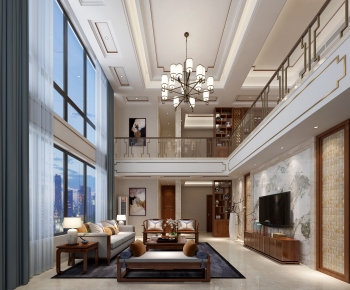 New Chinese Style A Living Room-ID:452101955