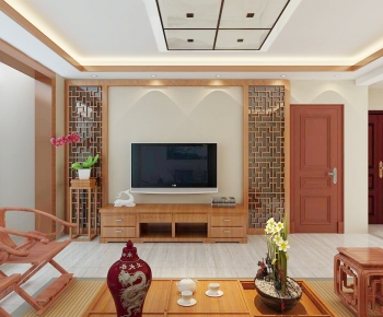 New Chinese Style A Living Room-ID:135909084