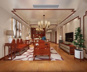 New Chinese Style A Living Room-ID:363446955