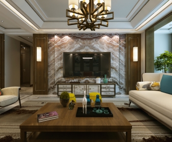 New Chinese Style A Living Room-ID:769732005