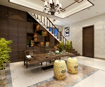 New Chinese Style A Living Room-ID:853513004