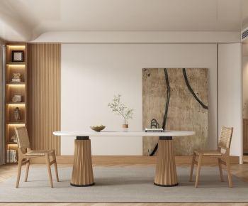 Wabi-sabi Style Dining Room-ID:406573061