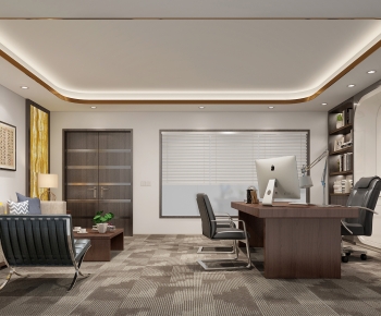 New Chinese Style Manager's Office-ID:490631102