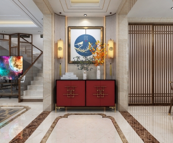 New Chinese Style Hallway-ID:642291076