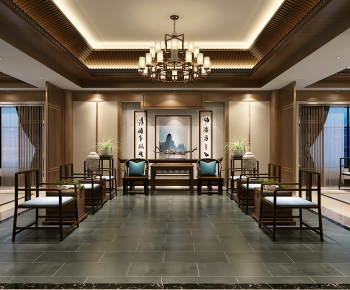 New Chinese Style A Living Room-ID:470089911