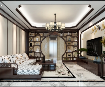 Chinese Style A Living Room-ID:618441103