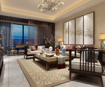 New Chinese Style A Living Room-ID:553174026