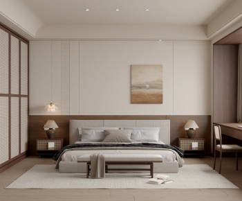 Wabi-sabi Style Bedroom-ID:991456039