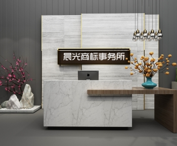 New Chinese Style Reception Desk-ID:650089984