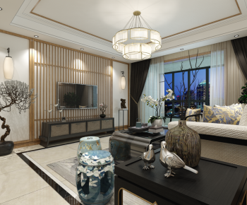 New Chinese Style A Living Room-ID:113286024