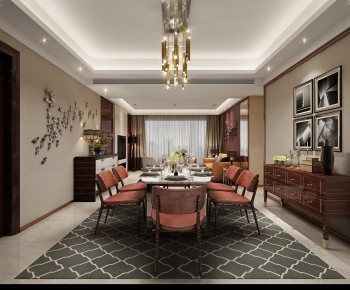 New Chinese Style A Living Room-ID:715945012