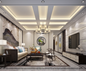 New Chinese Style A Living Room-ID:114716057