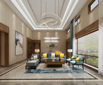 New Chinese Style A Living Room-ID:881930118