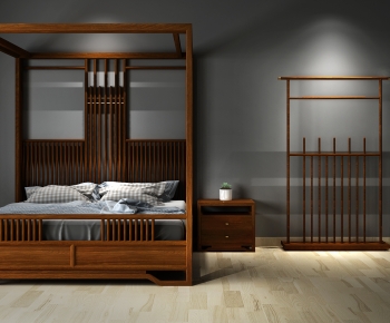 New Chinese Style Double Bed-ID:762073991