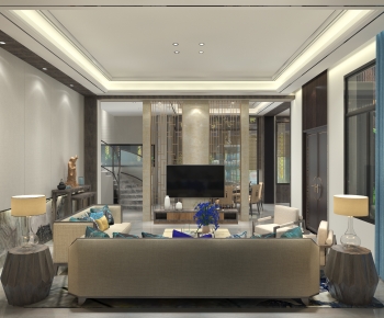 New Chinese Style A Living Room-ID:230634939